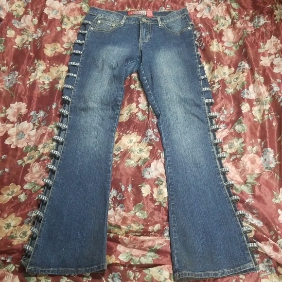 Blue jeans with rhinestones - Picture 5 of 9